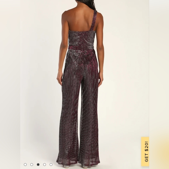 NWT Lulu's Glitter Girl Metallic Jumpsuit - Picture 2 of 5